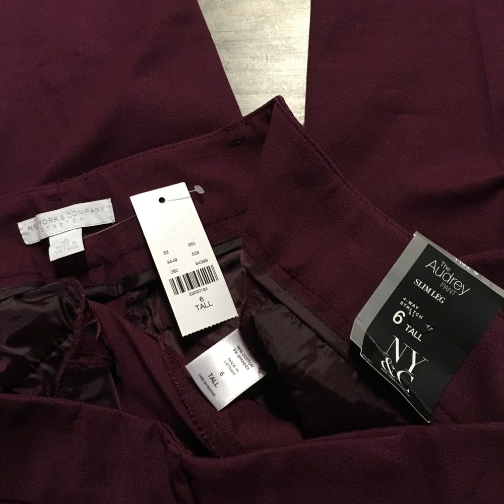 New York & Company Tall Audrey Pant Slim NWT Sz 6 - Picture 5 of 5